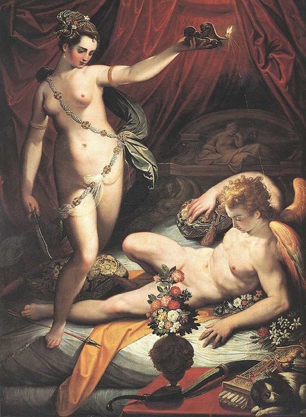 賽姬偷窺邱彼特 Love and Psyche, Jacopo Zucchi ,1540-1596, (1589)
