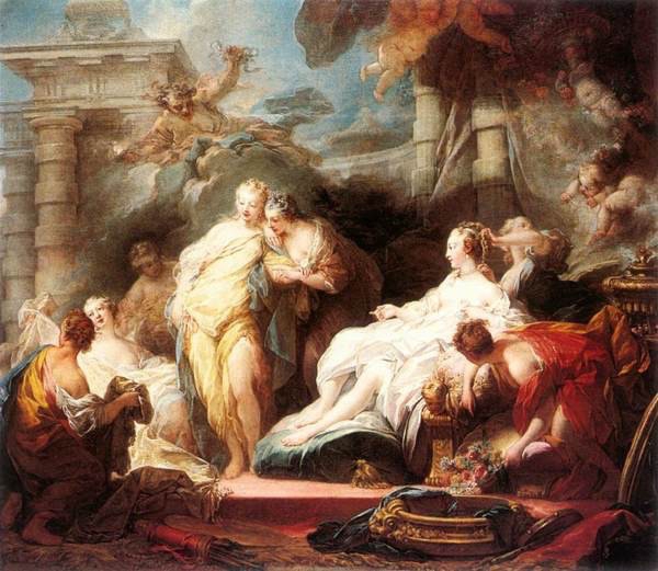 賽姬向姐姐獻寶 Psyche Showing Her Sisters Her Gifts, by Jean-Honore Fragonard (1732-1806) (1753)