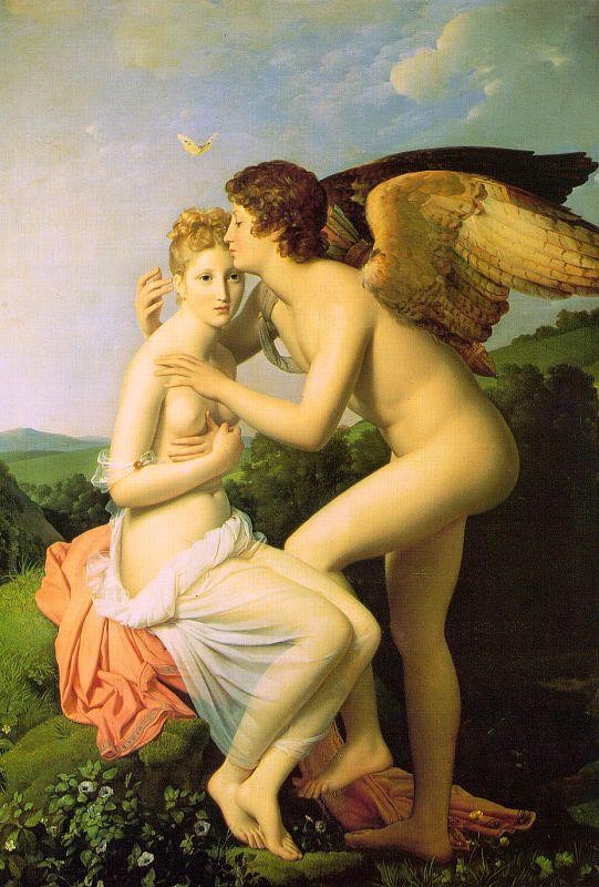 邱彼特之吻 Psyche Receiving The First Kiss From Cupid, by Francois-Pascal-Simon Gerard, 1770-1837 (1798)
