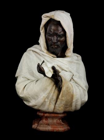 奧賽羅Othello 大理石、青銅雕像 57*54*85cm 皮耶多‧卡維Pietro CALVI 1833-1884 (奇美典藏)