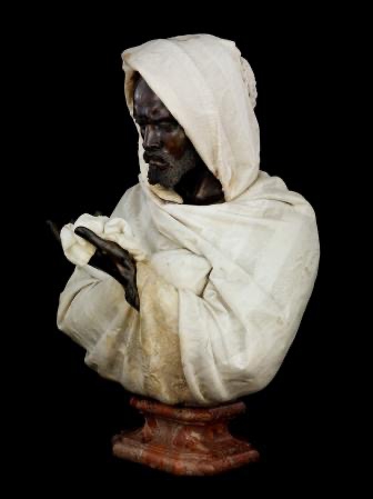 奧賽羅Othello 大理石、青銅雕像 57*54*85cm 皮耶多‧卡維Pietro CALVI 1833-1884 （奇美典藏）