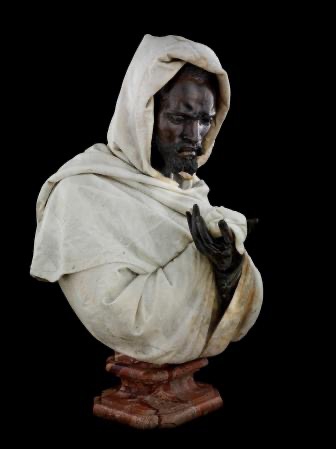 奧賽羅Othello 大理石、青銅雕像 57*54*85cm 皮耶多‧卡維Pietro CALVI 1833-1884 (奇美典藏)