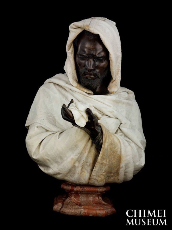 奧賽羅Othello 大理石、青銅雕像 57*54*85cm 皮耶多‧卡維Pietro CALVI 1833-1884 (奇美典藏)
